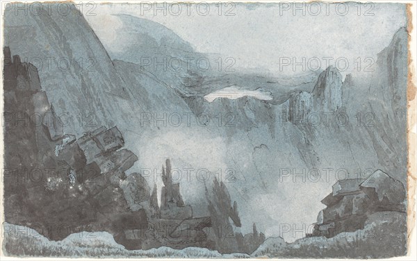 Mountain Scene with Rocks, first half 19th century.