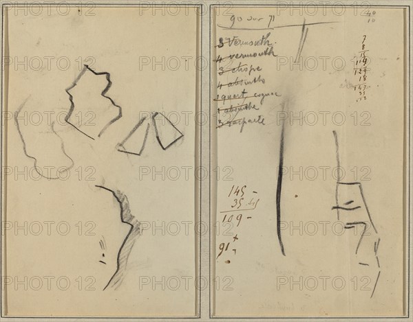 A Profile and Four Shapes; Sketch of a Man's Head [recto], 1884-1888.