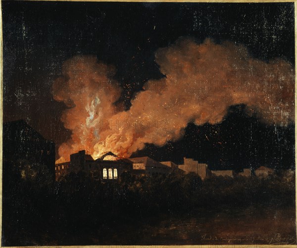 Fire at the Ambigu-Comique theatre on July 13, 1827, 1827.