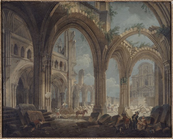 Demolition of the Saint-Jean-en-Grève church in 1800, c1800.