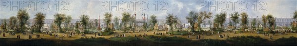 Panoramic view of the Universal Exhibition of 1867, at Champ-de-Mars, 1867.