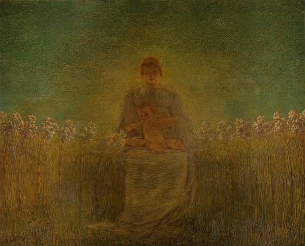 Madonna dei gigli (Madonna of the lilies), 1893-1894. Found in the collection of the Galleria d'arte moderna, Milano.