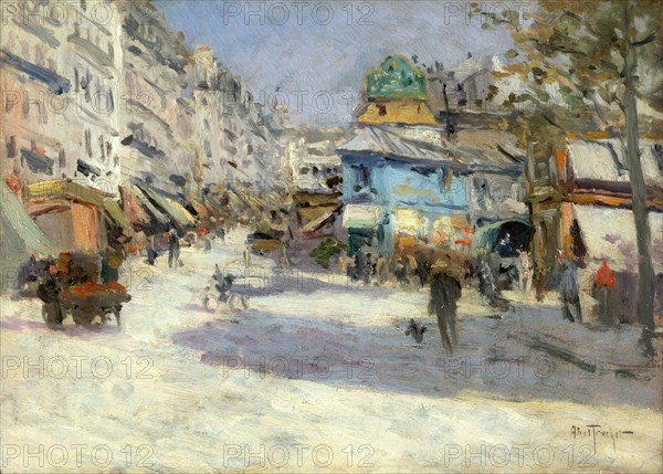 La rue Lepic, l'angle de la rue Puget et la place Blanche, c1890.