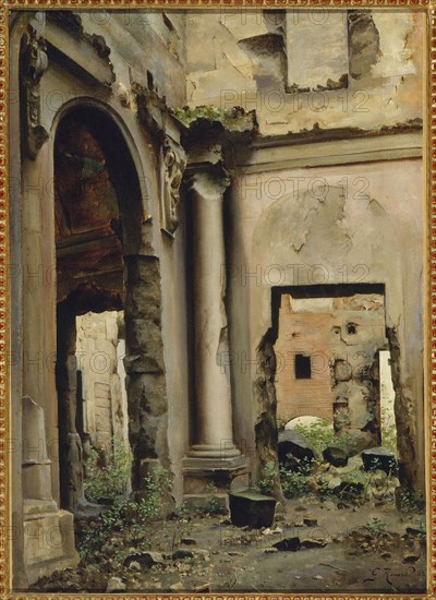 Interior view of the ruins of the old Court of Auditors, Quai d'Orsay, 1888.