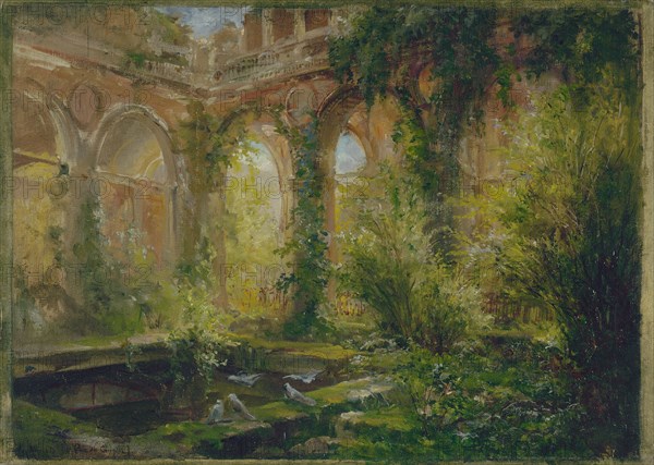 Ruins of the Court of Audit: entertainment room, c1875.