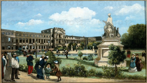 Ruins of the Tuileries Palace, after the fire of 1871, c1880.