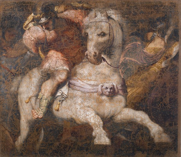 The Sacrificial Death of Marcus Curtius, 1556-1557. Creator: Gambara, Lattanzio (c. 1530-1574).