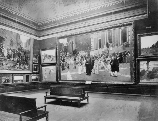 Exhibit in art gallery, World's Columbian Exposition, Chicago, Illinois, 1893.