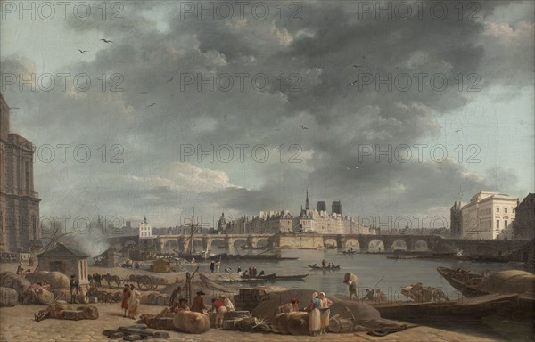 The tip of the Ile de la Cite, seen from Port Saint-Nicolas, c1780.