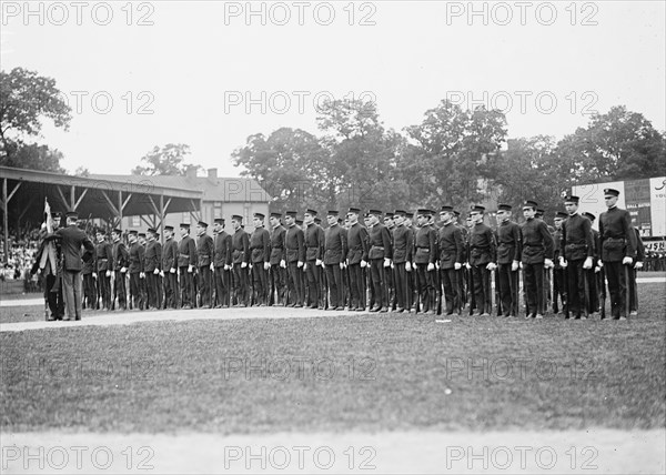 District of Columbia Public Schools, High School Cadets; Drilling, 1911.