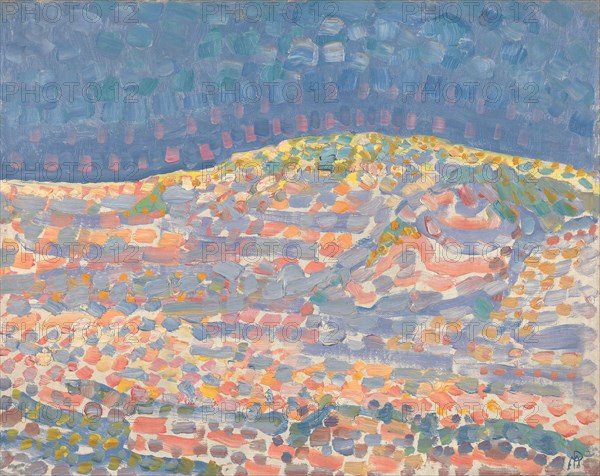 Pointillist study of a dune with a ridge on the right, 1909. Creator: Mondrian, Piet (1872-1944).