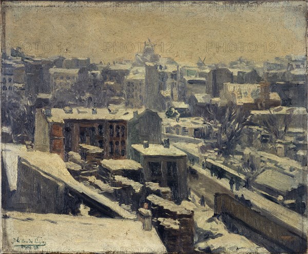 Montmartre under the snow (location of the new racecourse), 1898.