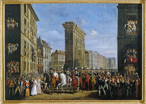 Passage of allied sovereigns on boulevard Saint-Denis, April 10, 1814, 1815.