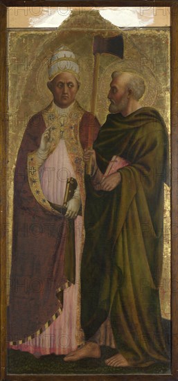 Saint Pope Gregory and Saint Matthias, ca 1428-1429. Creator: Masolino da Panicale (1383-ca 1440).