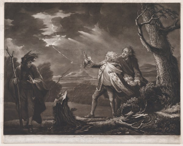 David Garrick as King Lear (Shakespeare, King Lear, Act 3, Scene 1), 1761.