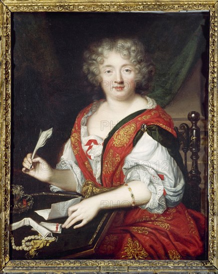 Portrait de femme écrivant, autrefois identifiée comme Mme de Sévigné, c1680.