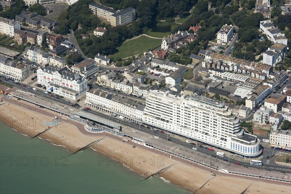 Marine Court flats and the Royal Victoria Hotel, St Leonards, East Sussex, 2016.