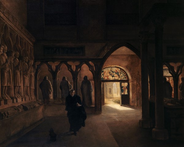 The 14th century sculptures room at the Museum of French Monuments, 1817.