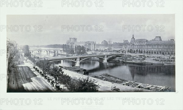 Pont des Saint-Peres and Tuileries. View taken from the Malaquais quay, 1865.