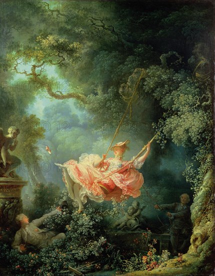 The Swing (Les Hasards heureux de l'escarpolette), ca 1767. Found in the collection of the The Wallace Collection.