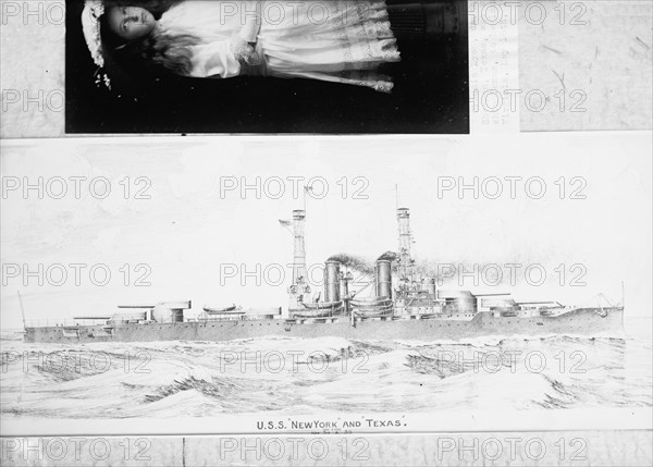 U.S.S. New York - Picture of Proposed Sister Ships 'New York' And 'Texas', 1912.