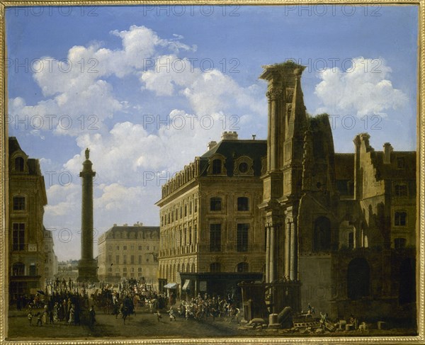 Place Vendome and rue de Castiglione, with ruins of the Feuillant Church, c1808.
