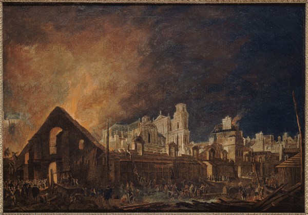 Saint-Germain fair during the fire (night of March 16 to 17, 1762), 1762.