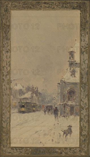 Sketch for the reception hall at the town hall of Vanves: Views of Vanves, 1902.