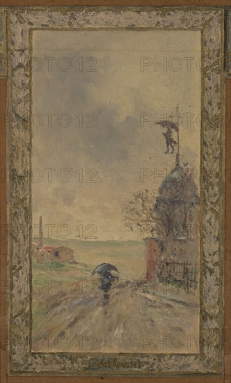 Sketch for the reception hall at the town hall of Vanves: Views of Vanves, 1902.