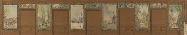 Sketch for the reception hall at the town hall of Vanves: Views of Vanves, 1902.