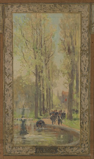 Sketch for the reception hall at the town hall of Vanves: Views of Vanves, 1902.