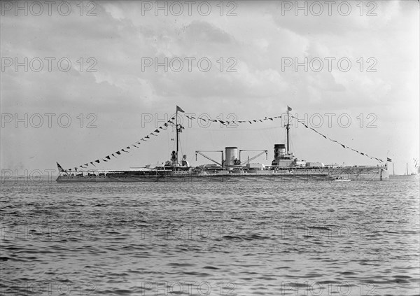 German Squadron Visit To U.S. Moltke, German Battleship - In Hampton Roads, 1912.