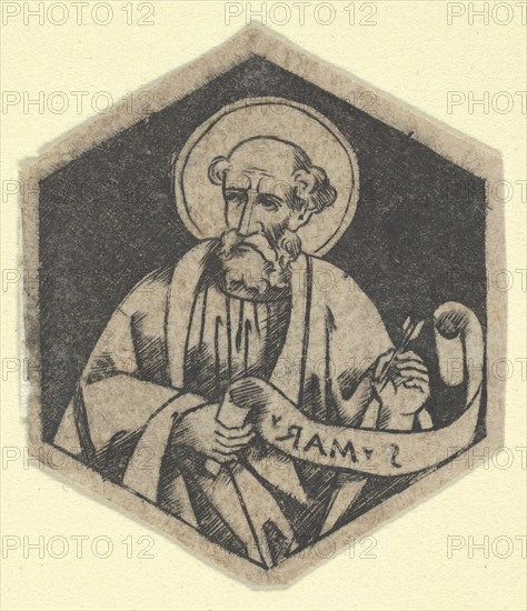 St Mark the Evangelist, holding a banderole (possibly a modern impression), ca. 1480-1520.