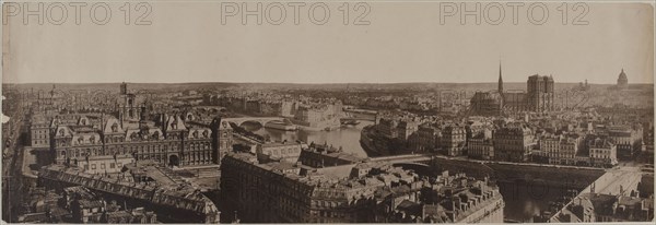 Panorama taken from Saint-Jacques tower, 4th arrondissement, Paris, between 1845 and 1864.