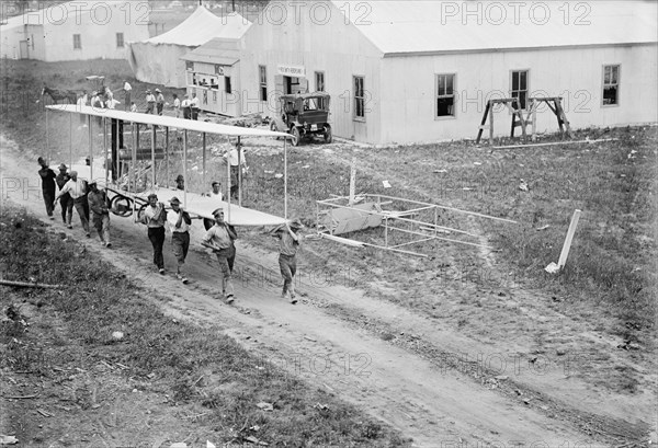 Army Aviation, College Park Aviation Field - Wright Brothers' Plane, Wrecked, 1911. Creator: Harris & Ewing.