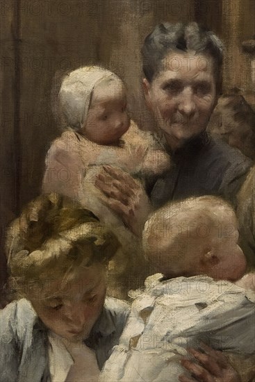 The work of a drop of milk at the Belleville Dispensary (triptych), 1903.