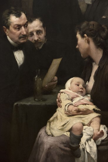 The work of a drop of milk at the Belleville Dispensary (triptych), 1903.