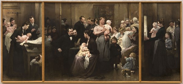 The work of a drop of milk at the Belleville Dispensary (triptych), 1903.