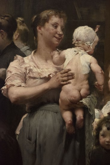 The work of a drop of milk at the Belleville Dispensary (triptych), 1903.