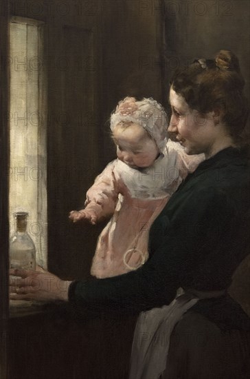 The work of a drop of milk at the Belleville Dispensary (triptych), 1903.