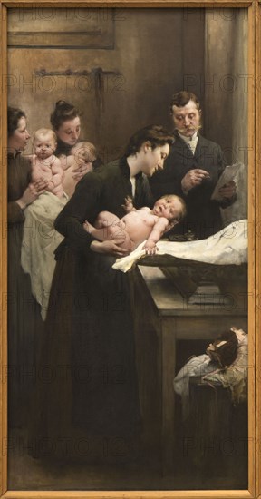 The work of a drop of milk at the Belleville Dispensary (triptych), 1903.