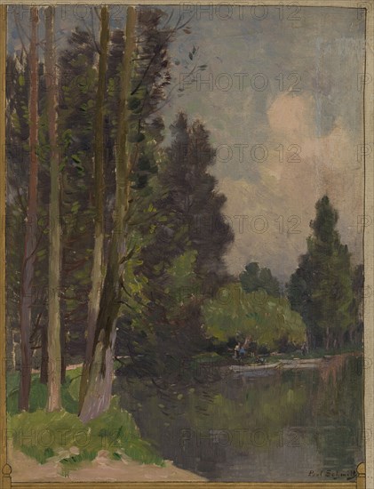 Sketch for the town hall of Vincennes: View of the Bois de Vincennes, 1898.