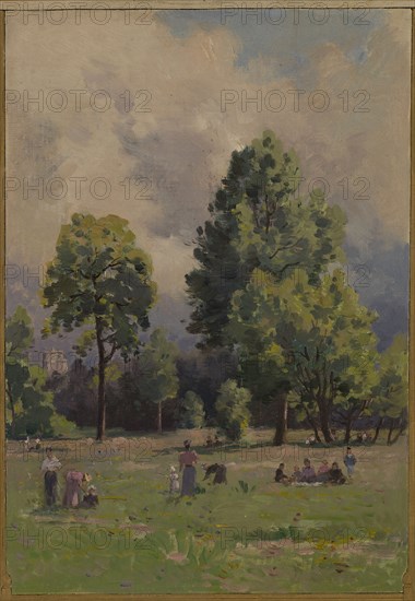 Sketch for the town hall of Vincennes: View of the Bois de Vincennes, 1898.