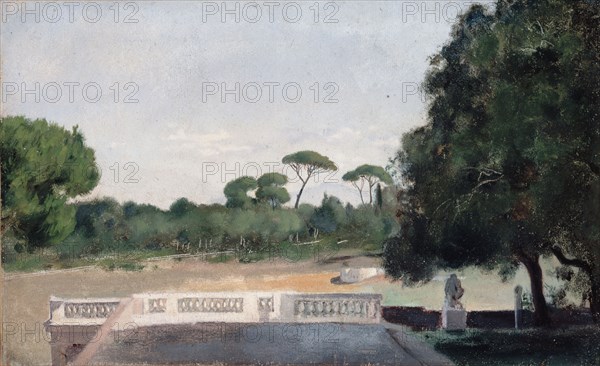 Jardins de la Villa Borghèse vus depuis la Villa Médicis à Rome, c.1859 — 1860.