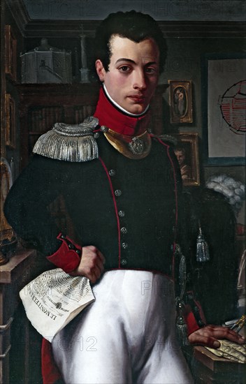 Portrait of an architect in the uniform of an officer of the National Guard, 1829.