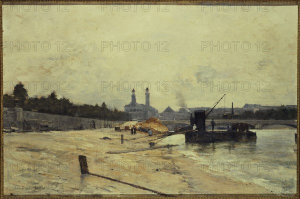 Pont de l'Alma (Alma Bridge) and the old Trocadero seen from the Quai d'Orsay, c1880.