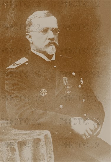 Vice-Admiral Vasily Alexandrovich Kanin (1862-1927), commander of the Russo-Baltic Fleet. Private Collection.