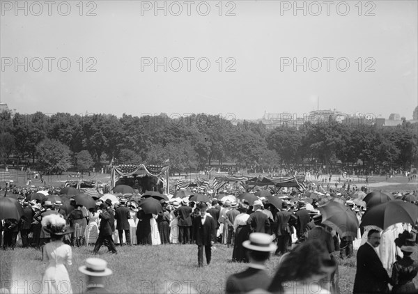 Military Field Mass By Holy Name Soc. of Roman Catholic Church - General View, 1910. Creator: Harris & Ewing.