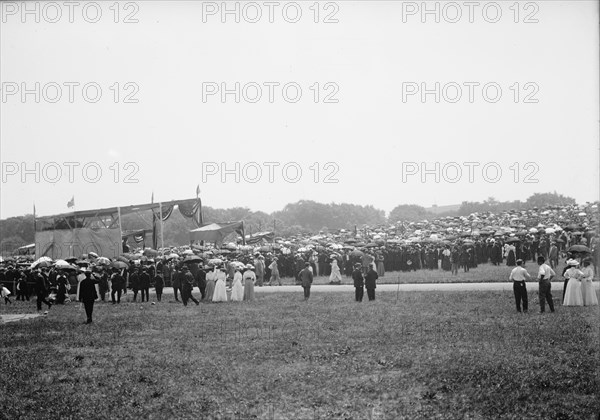 Military Field Mass By Holy Name Soc. of Roman Catholic Church - General View, 1910. Creator: Harris & Ewing.