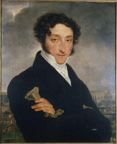 Portrait of a man, formerly identified as Charles Nodier (1780-1877), man of letters, c1830.